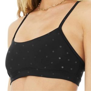 Alo Airlift Intrigue Polka Dot Black Bra sz Small